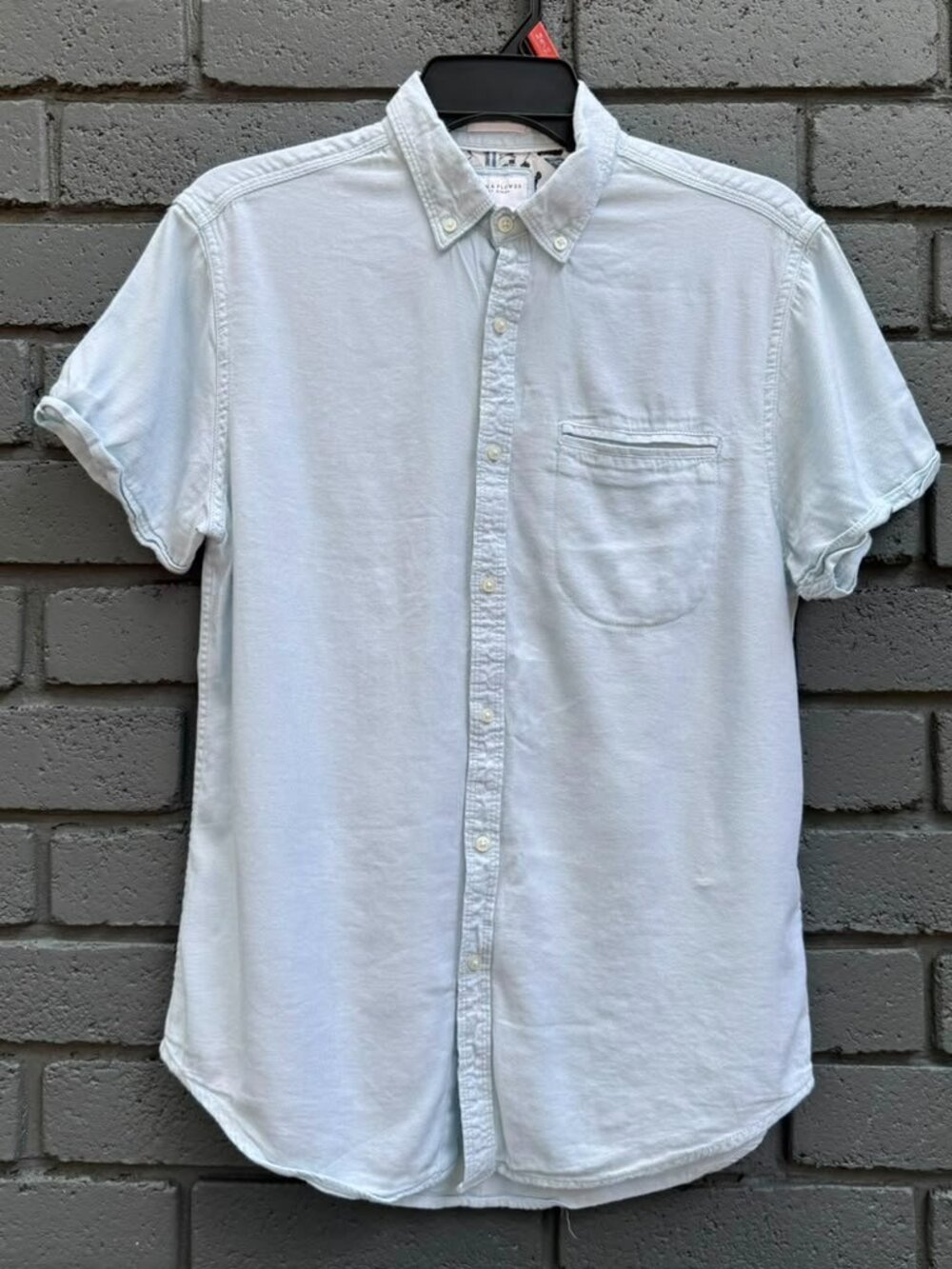 Denim & Flower Ricky Singh Twill Button Down Shirt Blouse Resort Coastal Beach S